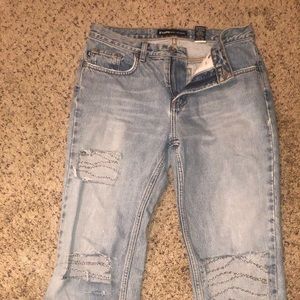 Revamped mom jeans with chains